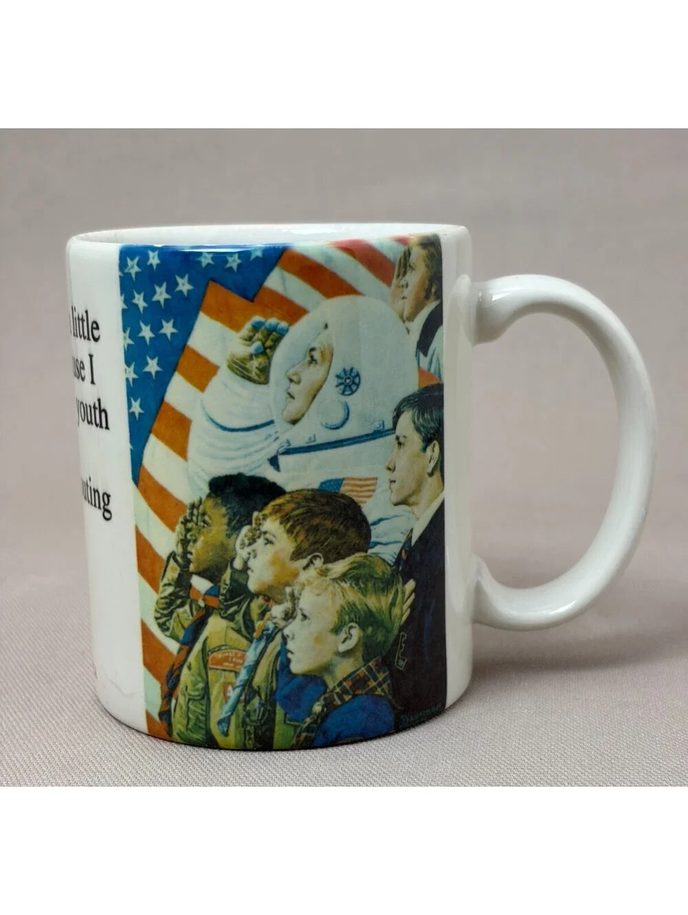 Norman Rockwell Boy Scouts Coffee Mug Friends of Scouting Astronaut Made in USA